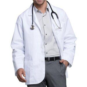 Cherokee Med-Man 31 Inch Twill Consultant Mens Medical Lab Coat - 1389 - White